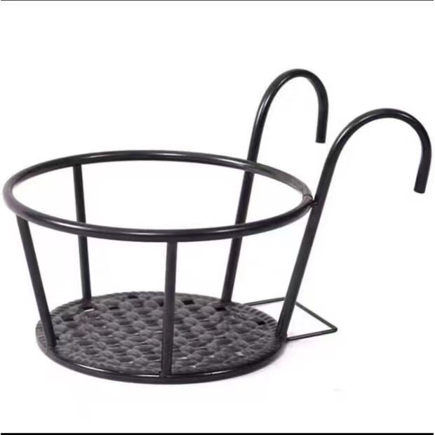 阳台悬挂花架厂家直销栏杆花架铁艺悬挂式花盆挂架绿萝花盆花架子