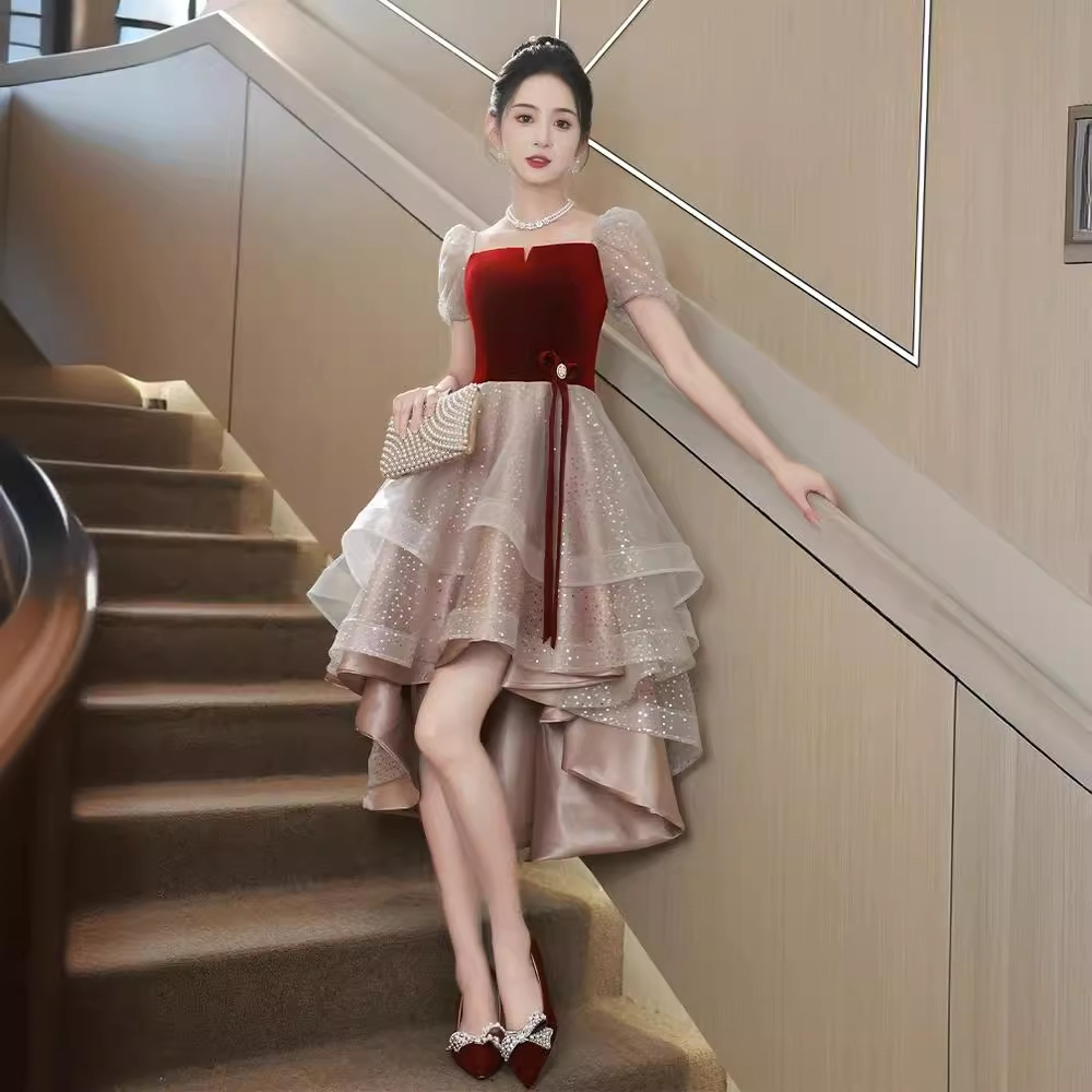 新娘结婚敬酒服2025新款小个子订婚婚礼服轻奢高级感生日连衣裙女