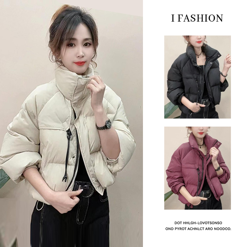 小个子洋气时尚短款棉服女2025冬季新款高级感加厚立领面包服外套