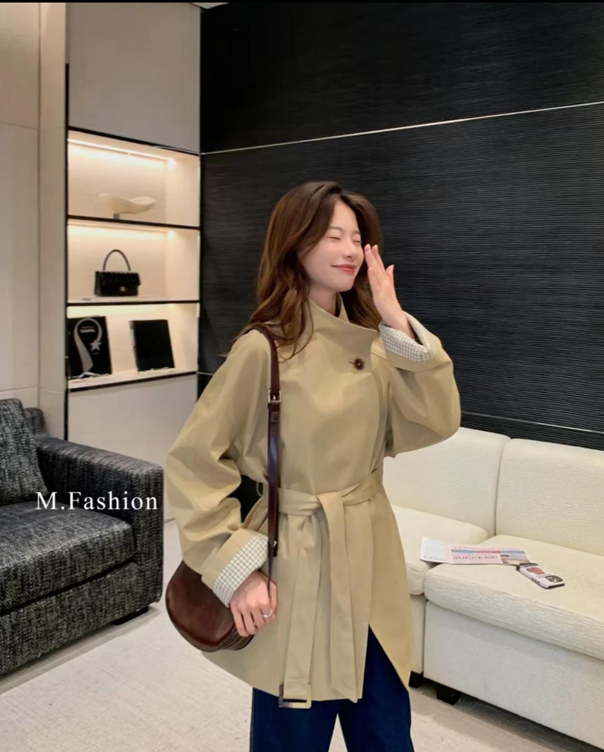 卡其色立领中长款风衣外套女2025春秋季新款爆款小个子韩系高级感
