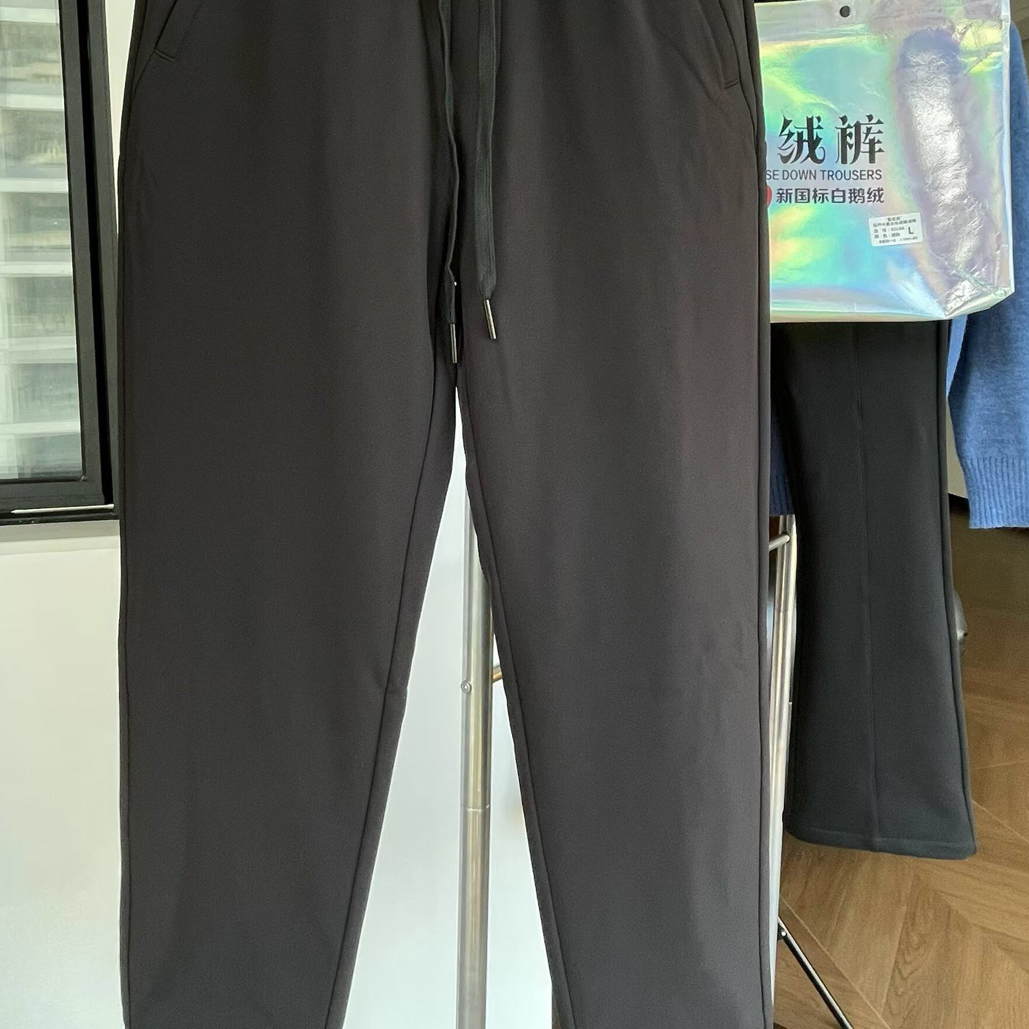 厂家直销2025年男女同款三星安心绒三防轻户外休闲鹅绒裤（抽绳款）