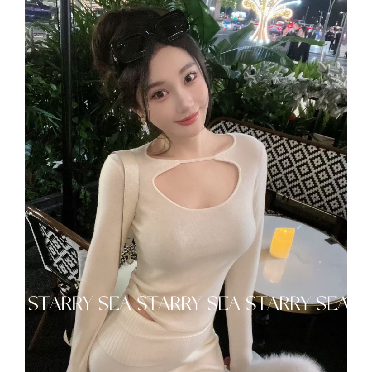 PP 【理想型】纯欲显瘦镂空设计感毛衣#PP0013SY