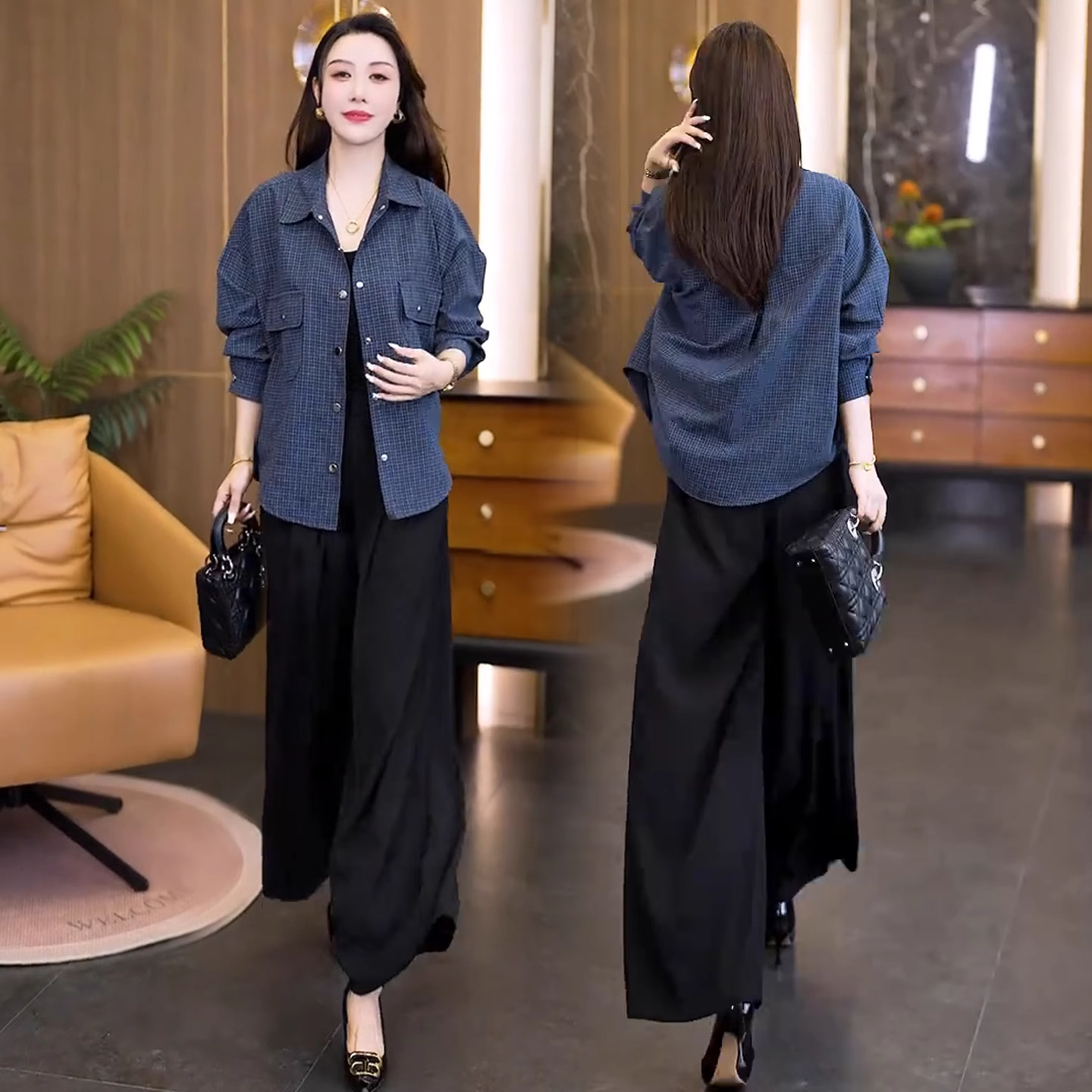 时尚休闲长袖衬衫女2025秋新款洋气宽松显瘦百搭衬衣开衫春秋外套