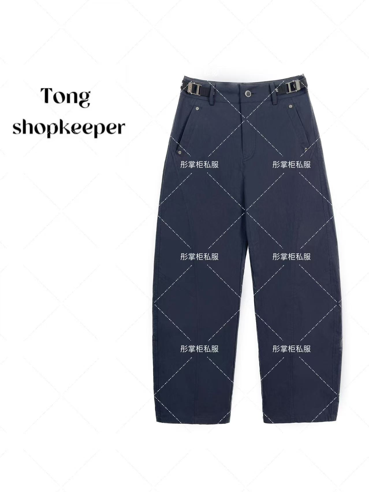 QJ/彤掌柜1681840 夏款2025欧货腰头字母扣式设计轻奢显瘦休闲裤