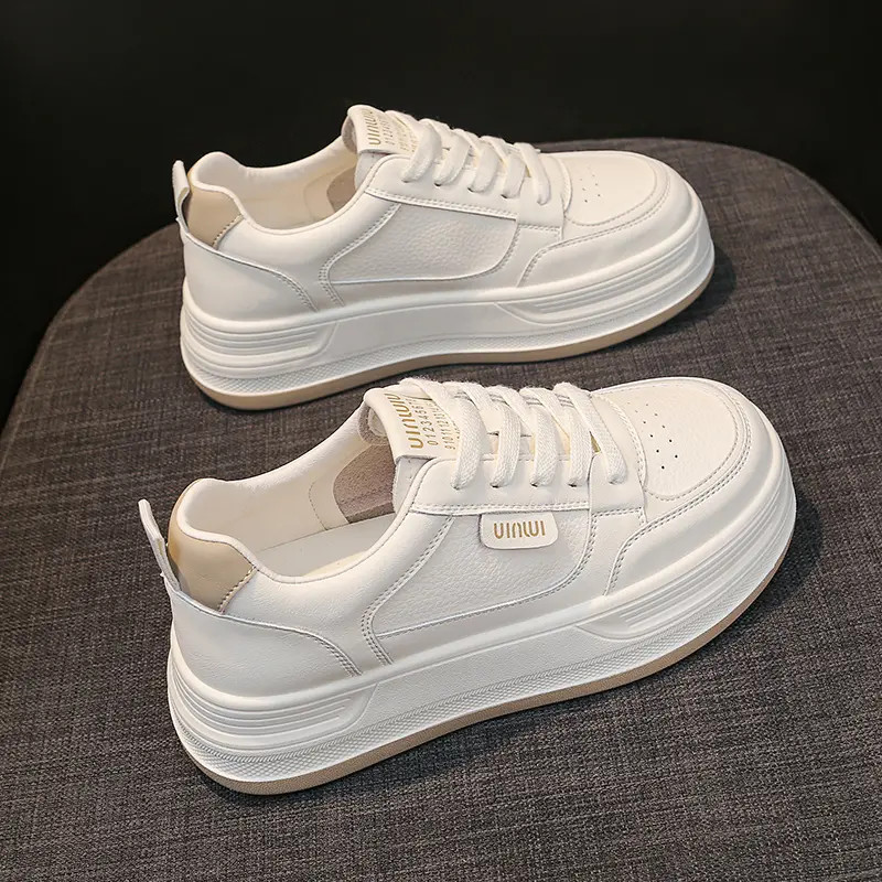 厚底踩屎感2025秋季新款真皮休闲小白鞋舒适平底增高时尚品牌女鞋