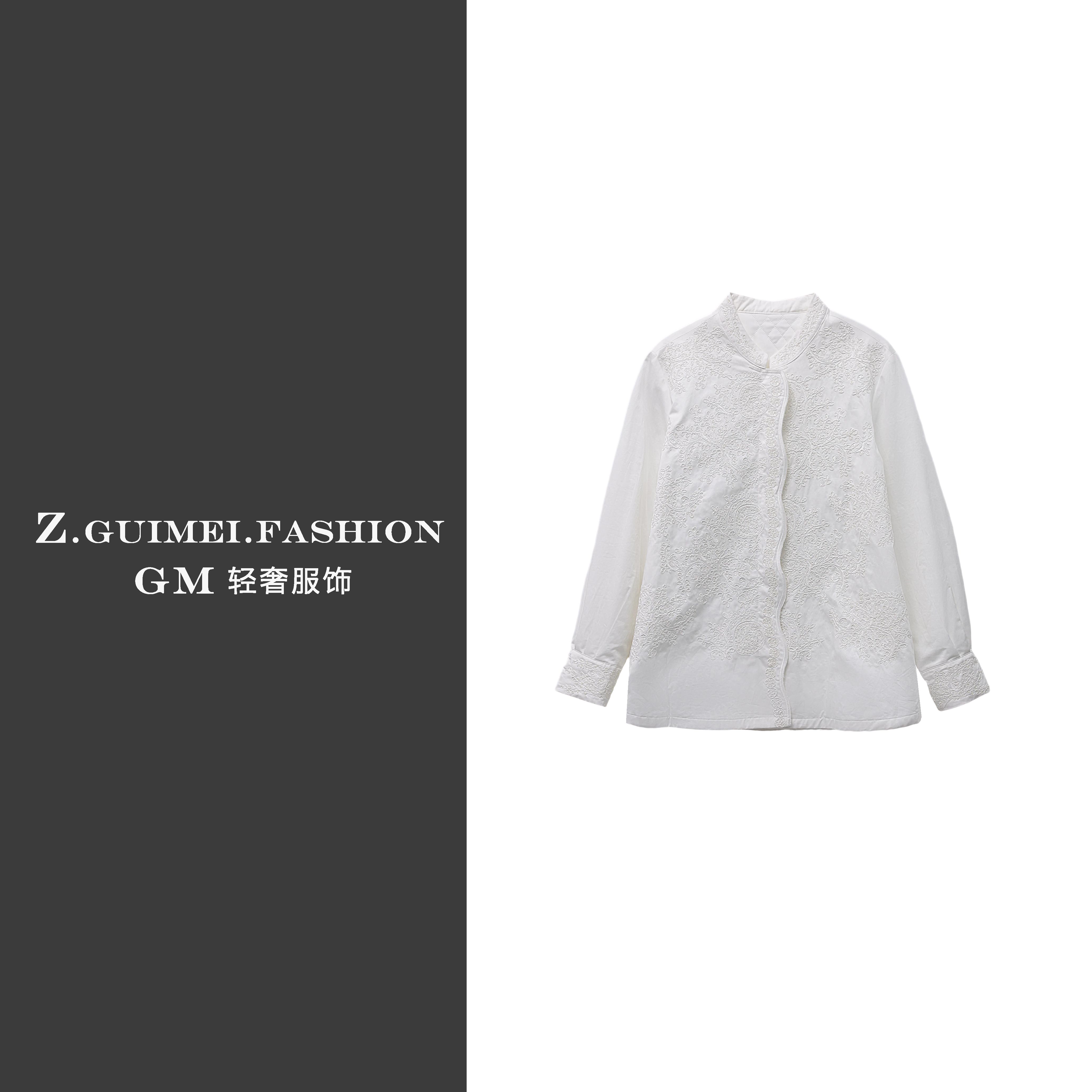 【肆姐高定】设计师款时尚手工带钻衬衫X3467