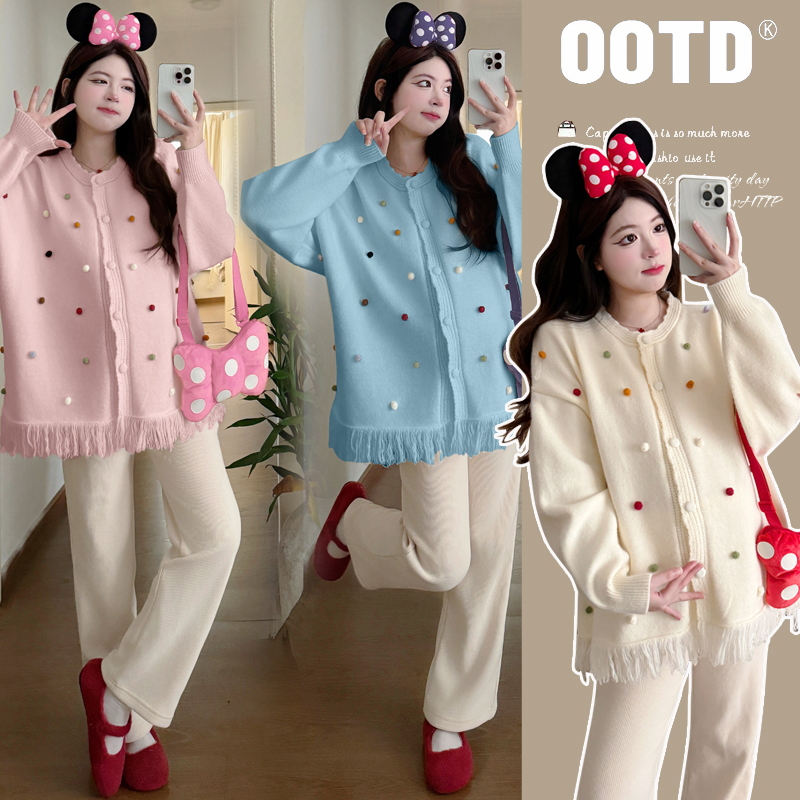 孕妇装秋装2025新款秋冬外穿韩版宽松显瘦减龄开衫软糯休闲外套女