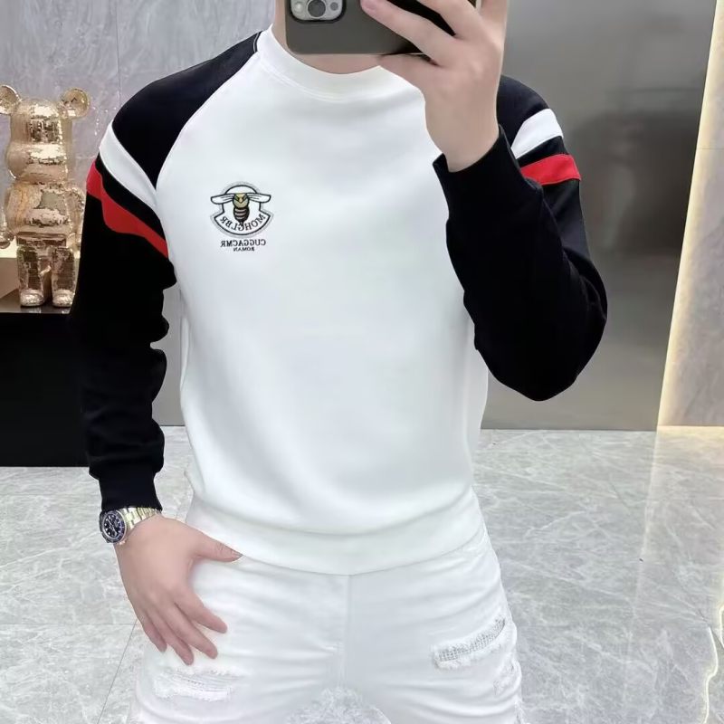 路约威格高端欧货时尚痞帅韩版休闲印花卫衣男士新款圆领长袖上衣