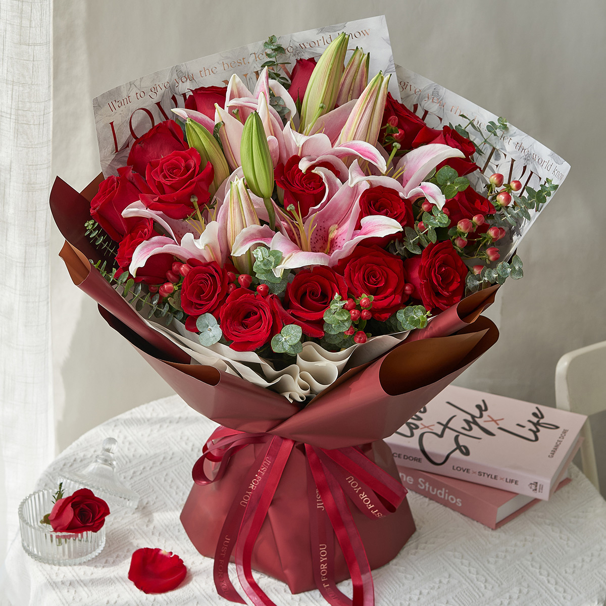 【全国同城配送】炽热初心520红玫瑰花束16枝浪漫送女友老婆礼物