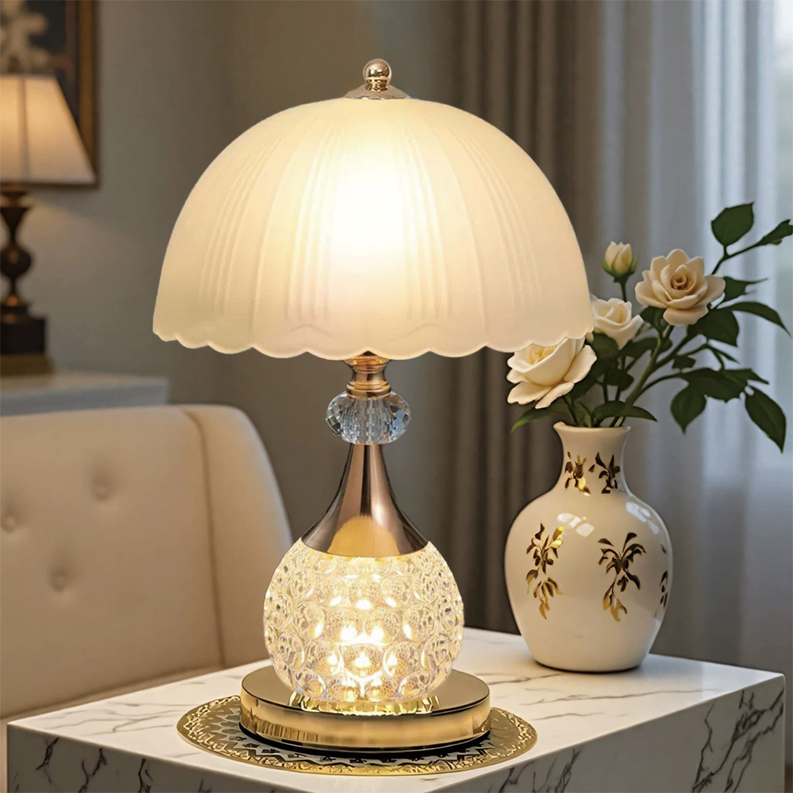 宇圣新款复古轻奢台灯卧室床头灯房间个性时尚夜灯护眼灯