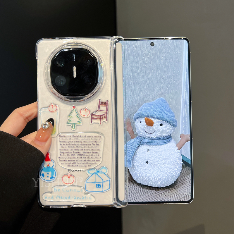 适用华为x6手机壳新款折叠屏可爱matex6典藏版高级感透明matex5壳