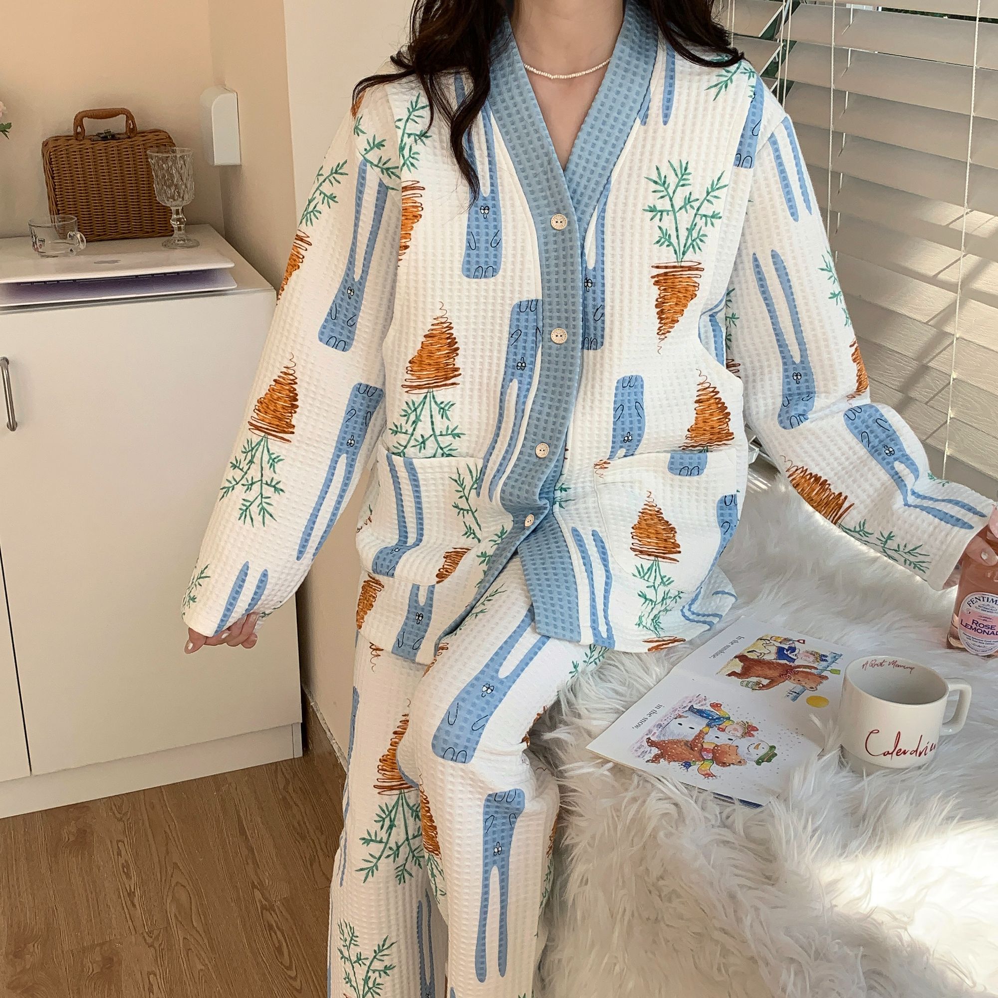 空气棉月子服10月份秋冬季产妇家居服春秋坐月子孕妇哺乳睡衣套装