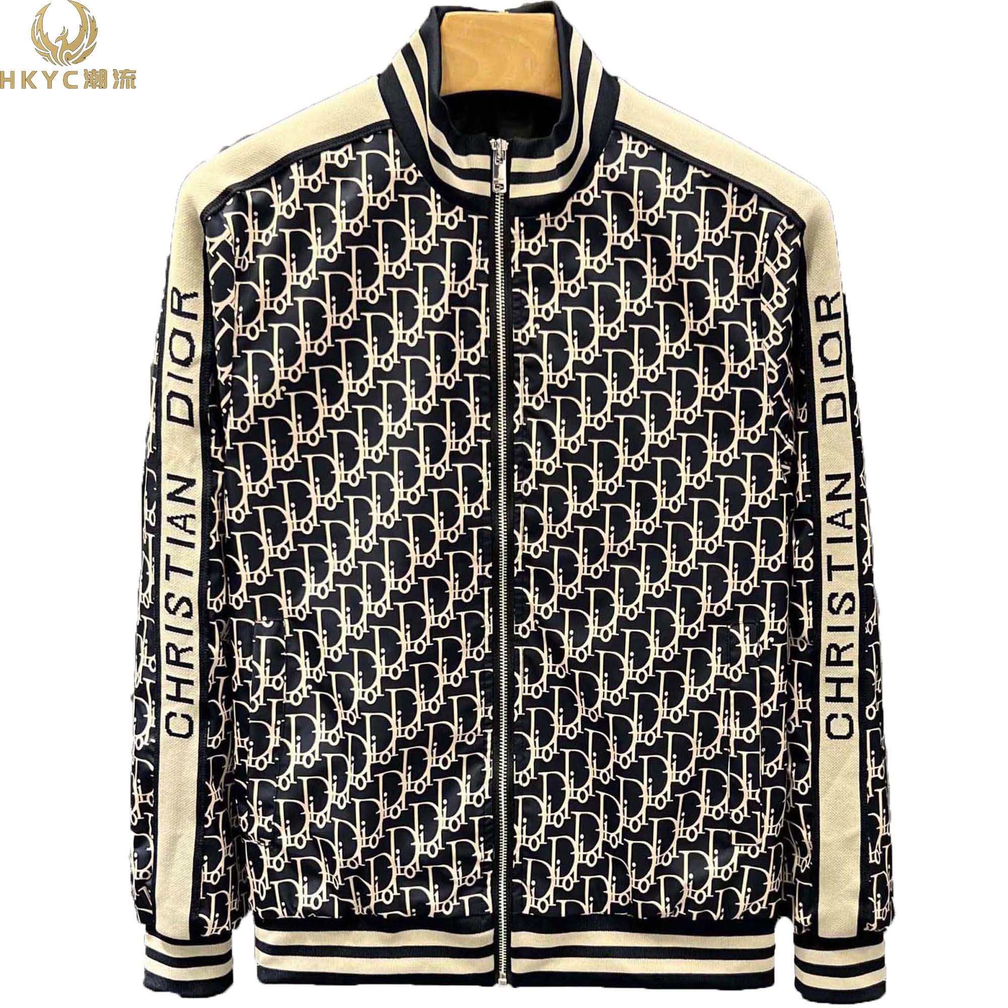 HKYC高端男装时尚字母印花夹克衫2025秋季潮流百搭青年立领小外套