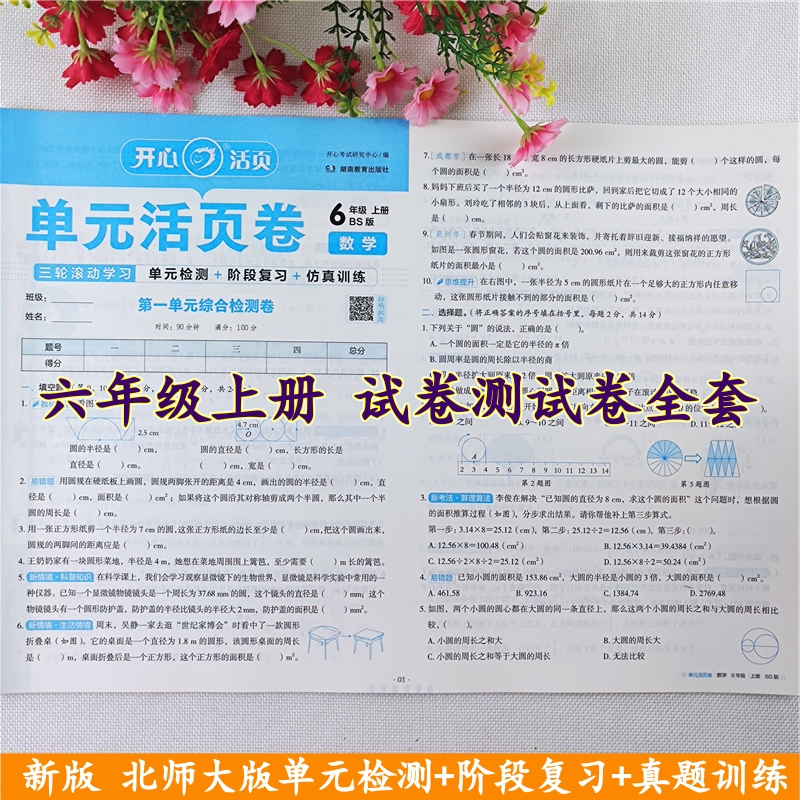 北师大版数学活页试卷六年级上册语文数学同步单元期中期末测试卷
