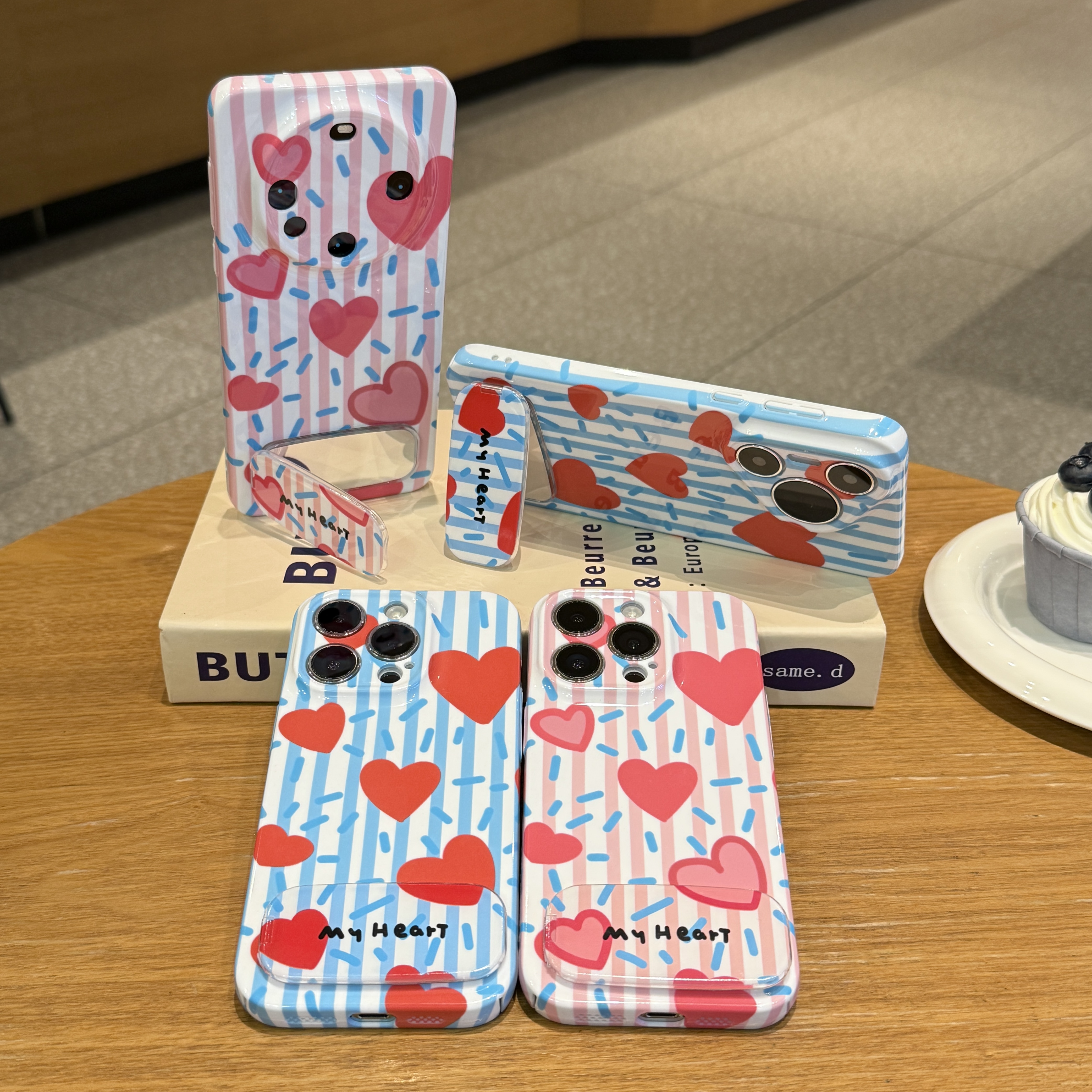 雅天立涂鸦爱心支架适用苹果1516菲林手机壳情侣华为vivo小米oppo