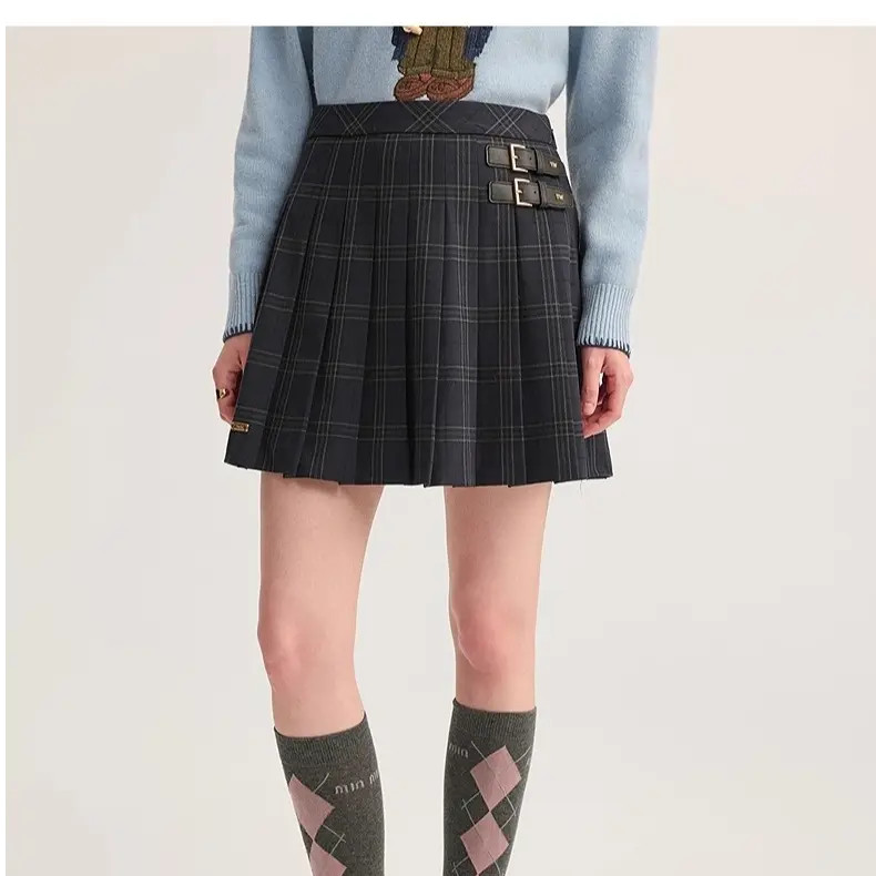 TeenieWeenie半身裙25秋时尚优雅高腰A字百褶短裙TTWH254901P