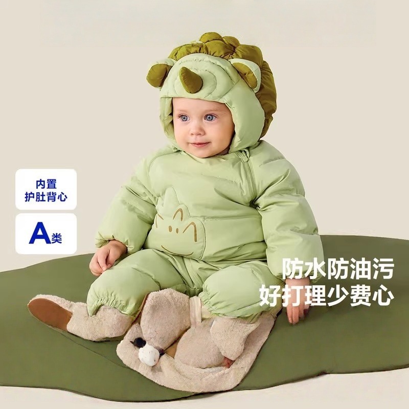 巴拉巴拉男孩女孩【三防】造型羽绒连体衣婴儿衣服宝宝萌趣爬服加厚