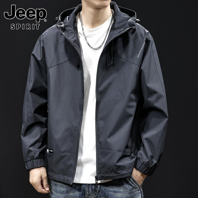 jeep吉普2025新款潮牌男装户外山系美式潮流百搭宽松外套连帽夹克