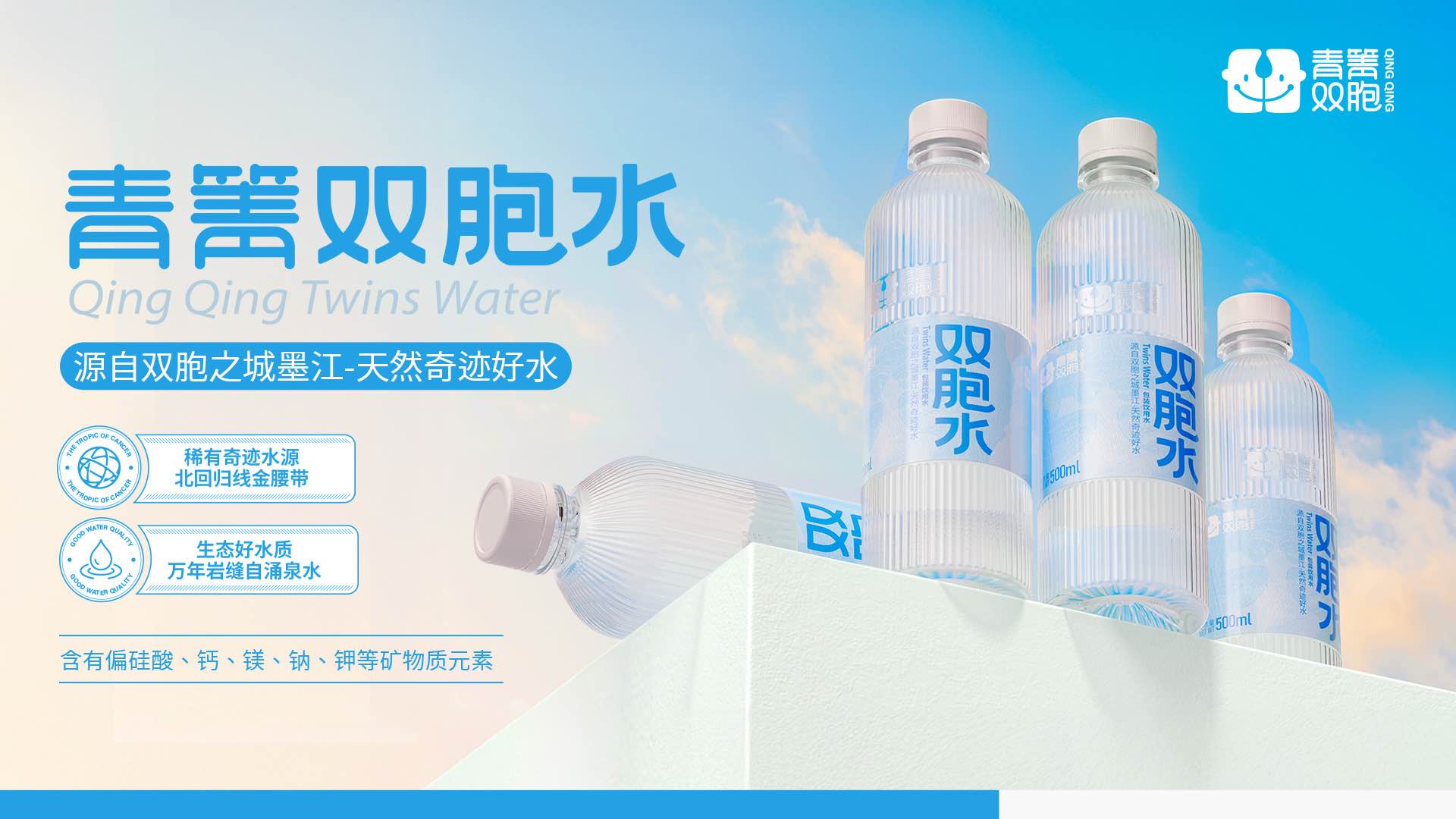 青箐双胞 19届双胞节特别款云南墨江双胞水500ml*12瓶优质天然