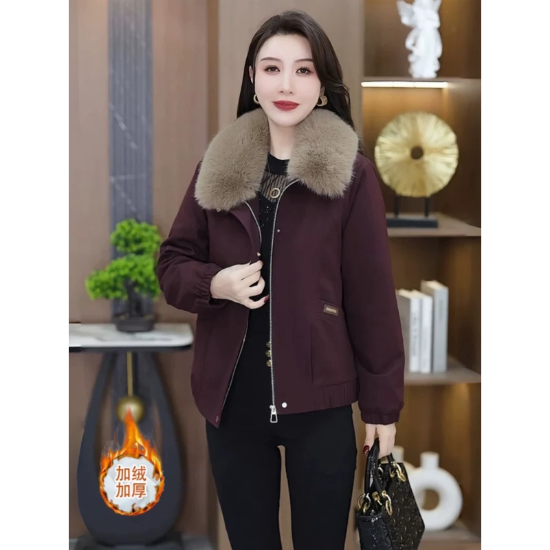 加绒加厚短款外套女秋冬新款小个子保暖棉袄洋气显瘦百搭夹克上衣