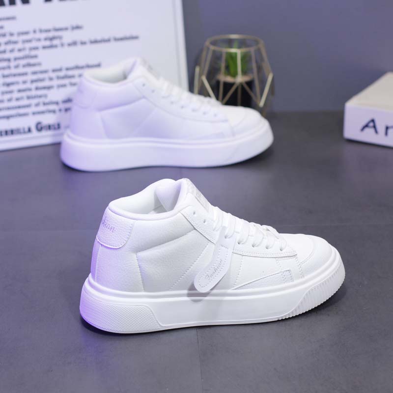 秋季新款男士高帮鞋韩版软底厚底增高休闲鞋百搭潮流运动鞋板鞋男