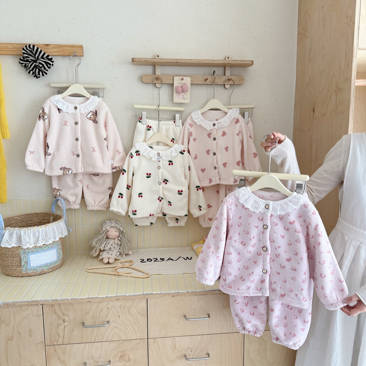 【加绒600克】儿童家居服雪粒绒男童女宝冬开衫加绒加厚保暖睡衣