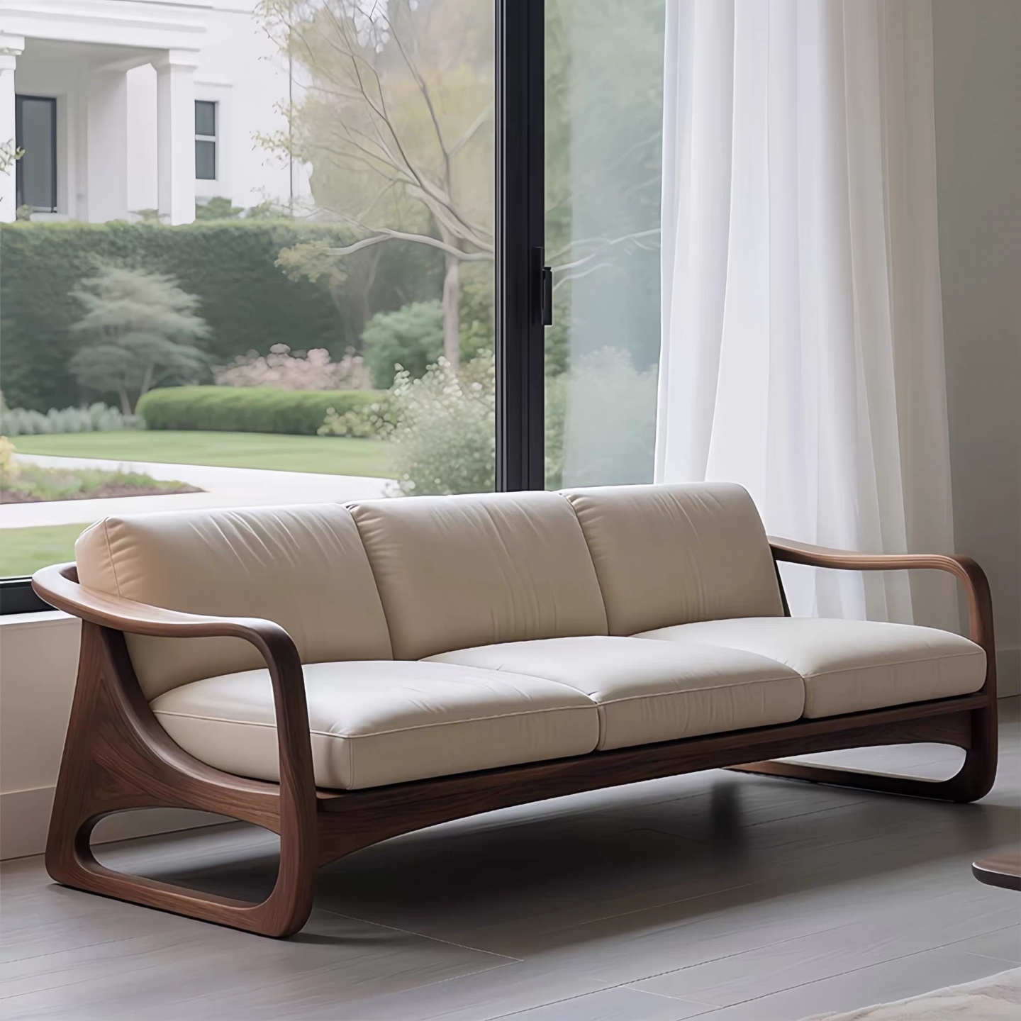 新中式北美黑胡桃木直排沙发2025新款实木高级感简约休闲客厅家具