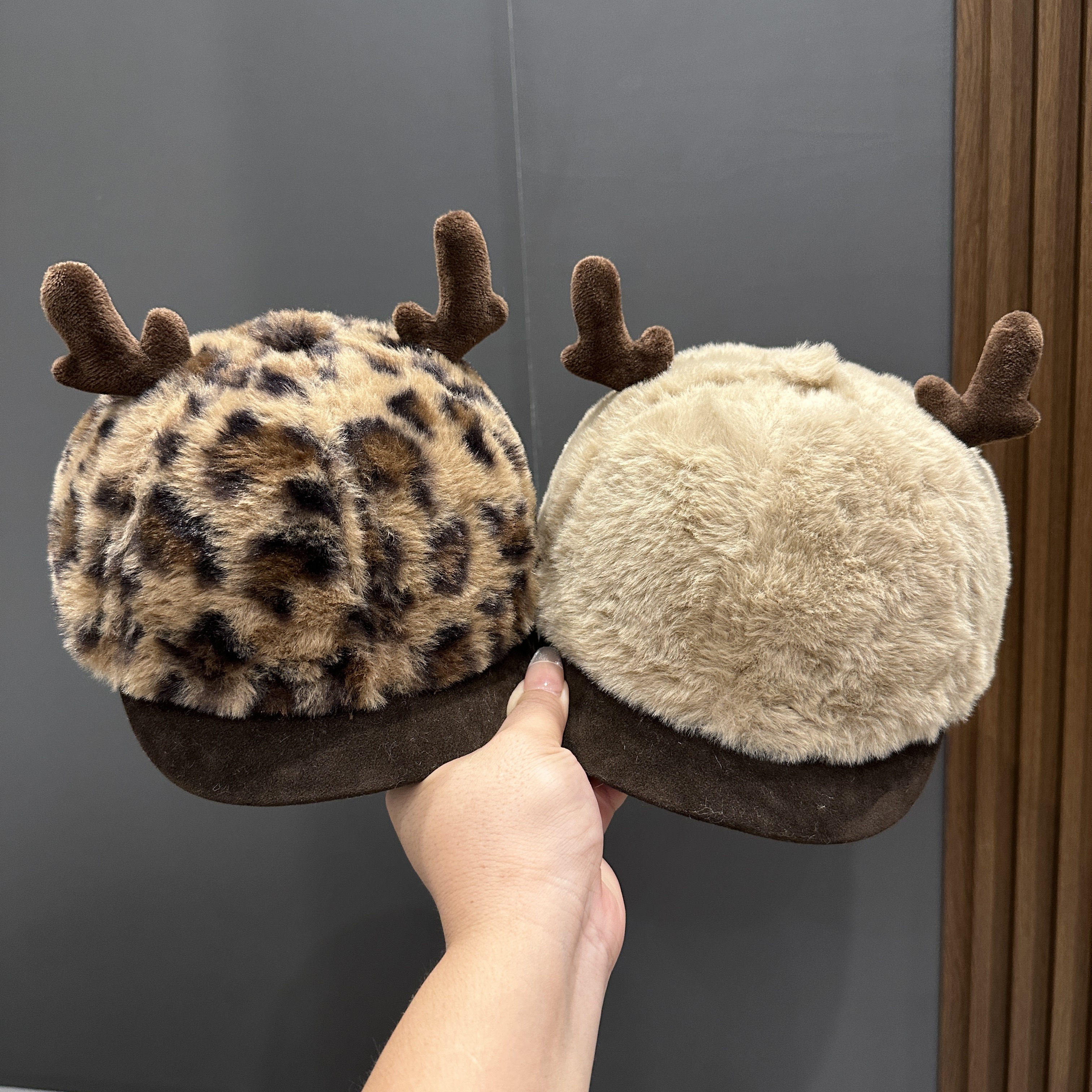 【秋冬萌系】儿童帽子秋冬季保暖加绒韩版男女宝宝可爱鹿角棒球帽潮