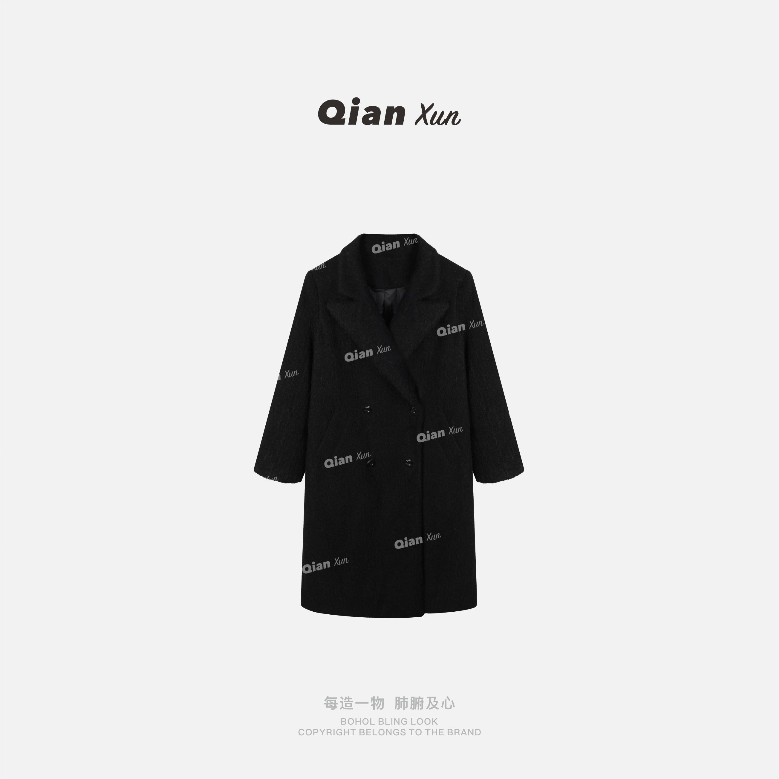 【千寻严选】秋冬时尚气质百搭洋气中长款设计感羽绒服QXD5YRF8296A