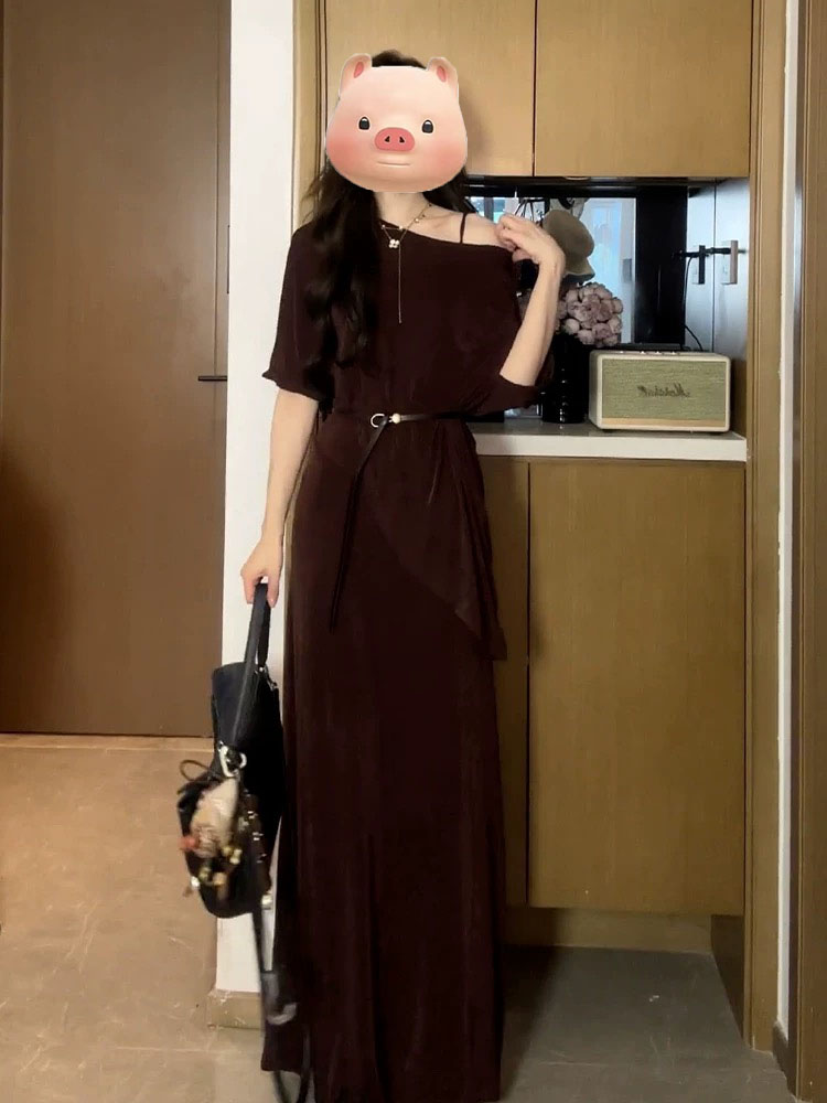 2025夏季新款轻熟气质套装女简约显瘦设计感罩衫吊带连衣裙两件套