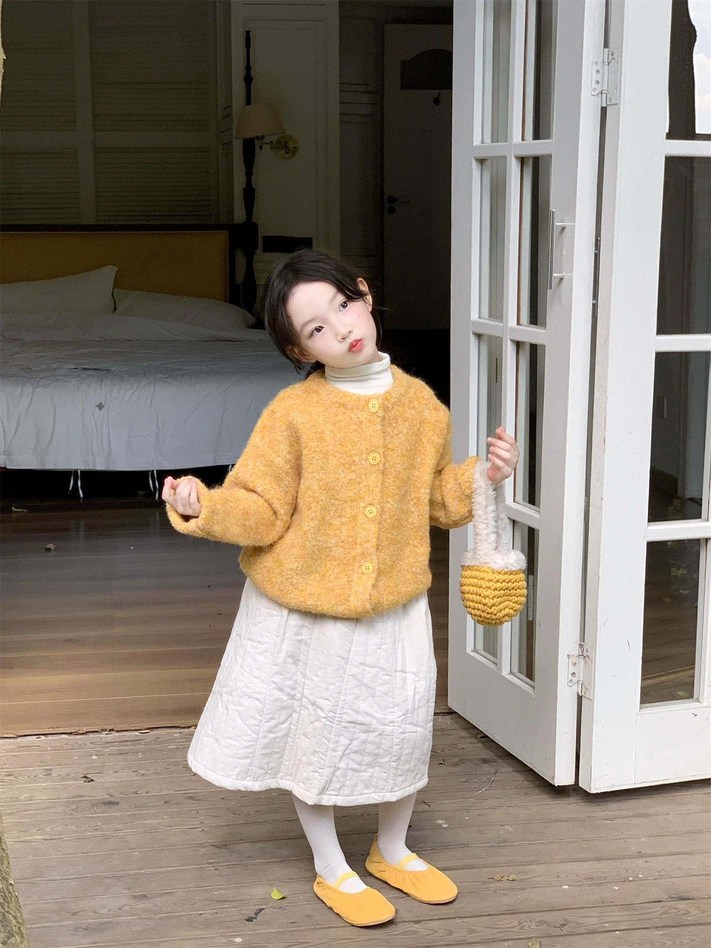 韩版童装2025新款女童秋冬套装洋气加厚毛衣开衫针织外套半身裙子