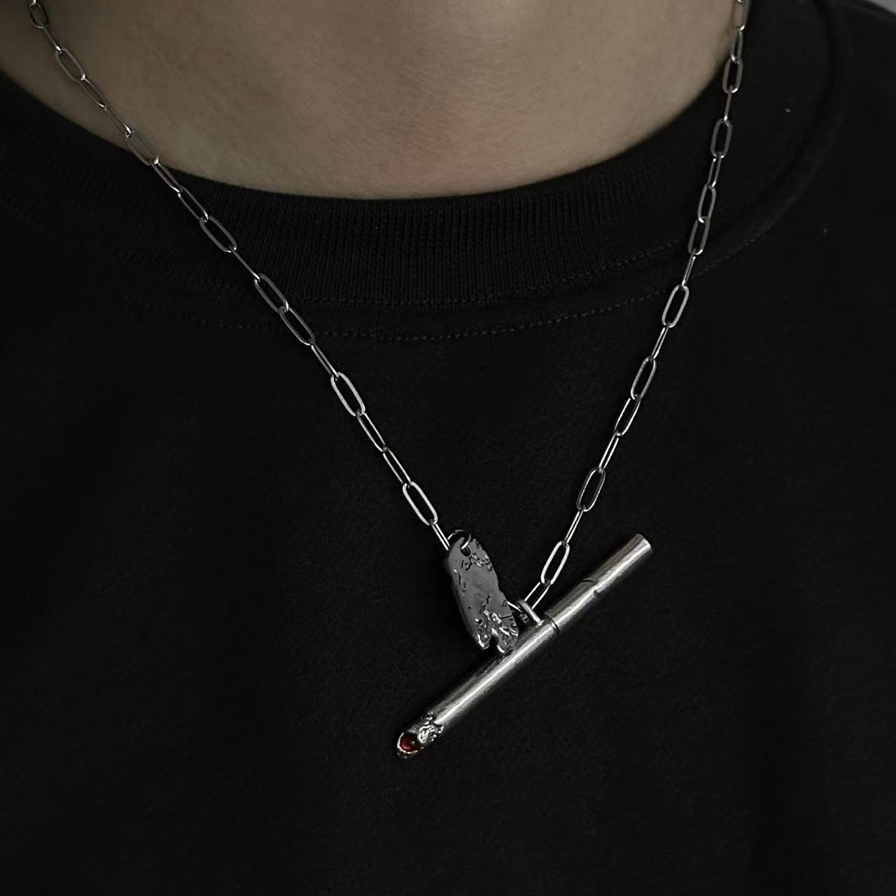 合金项链 熄灭的烟个性挂坠项链冷淡风创意炫酷时尚潮流项链配饰