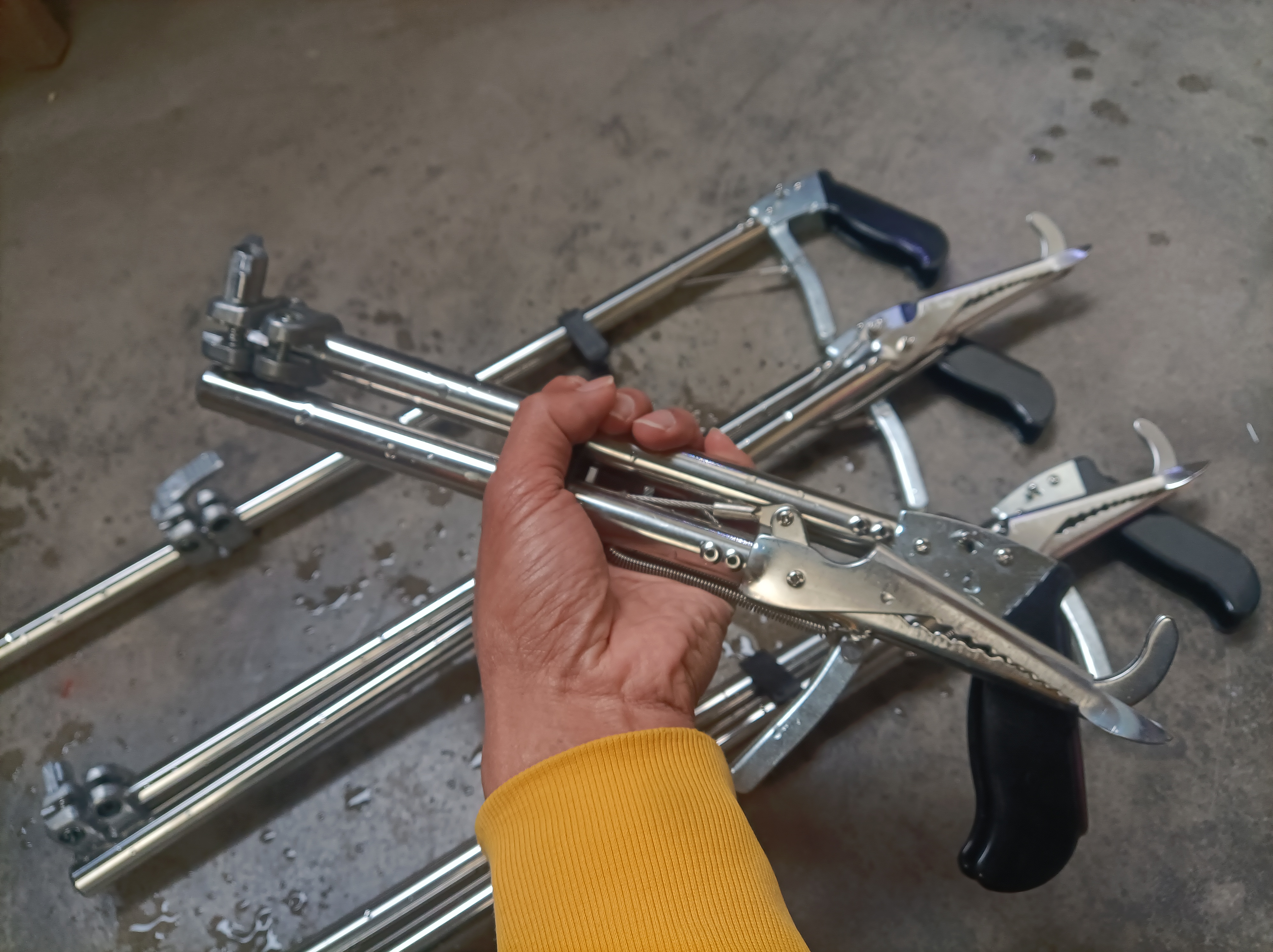 加长黄鳝夹棍蛇钩钳夹加厚不锈钢防蛇神器赶海夹子夹鱼勾神器折叠