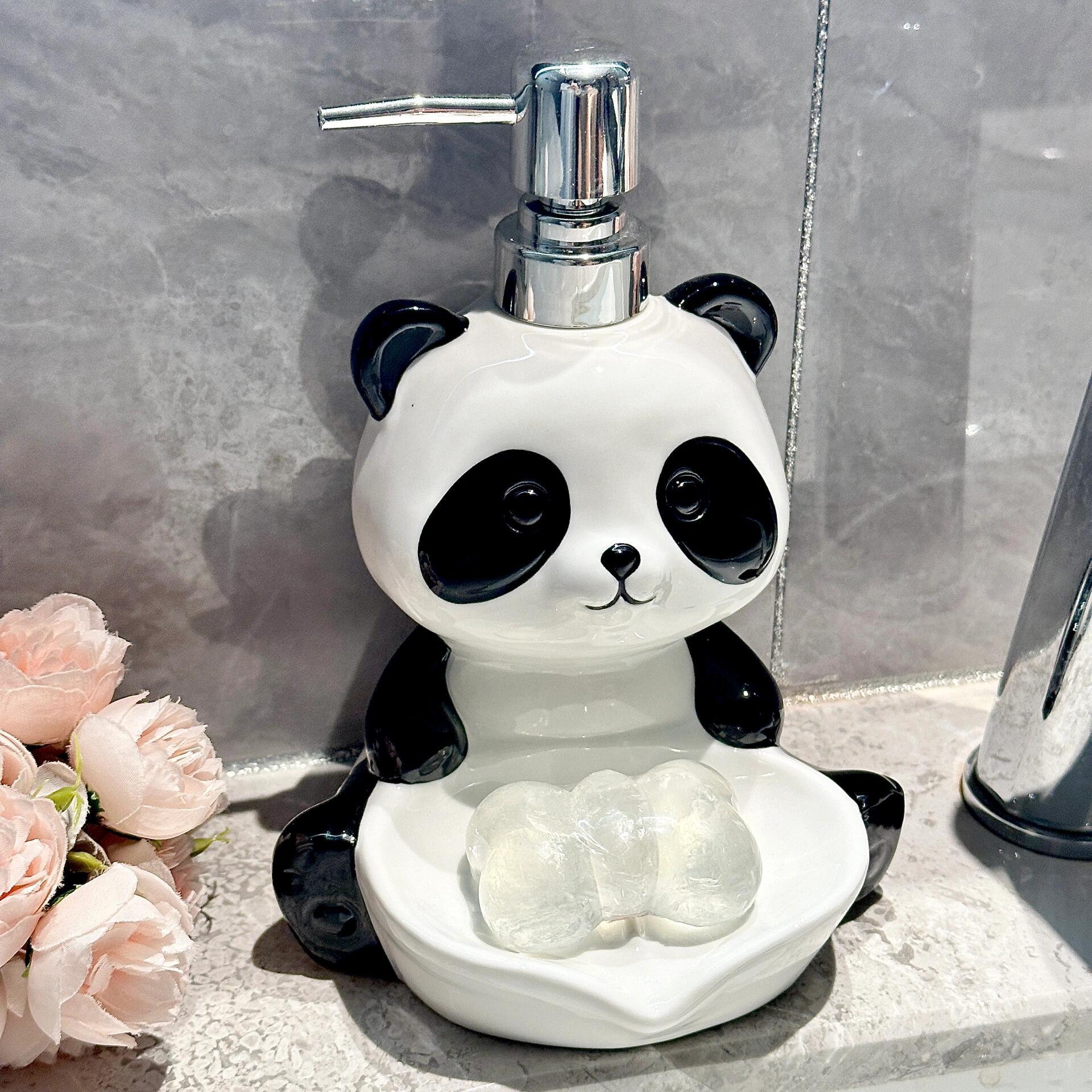 熊猫二合一香皂盒2024新款高级轻奢肥皂盒洗衣液沐浴露可爱按压瓶