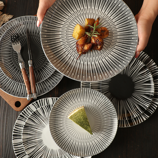 精致漂亮的餐盘法式餐盘牛排盘子浅盘西餐餐具高级感盘子酒店餐具