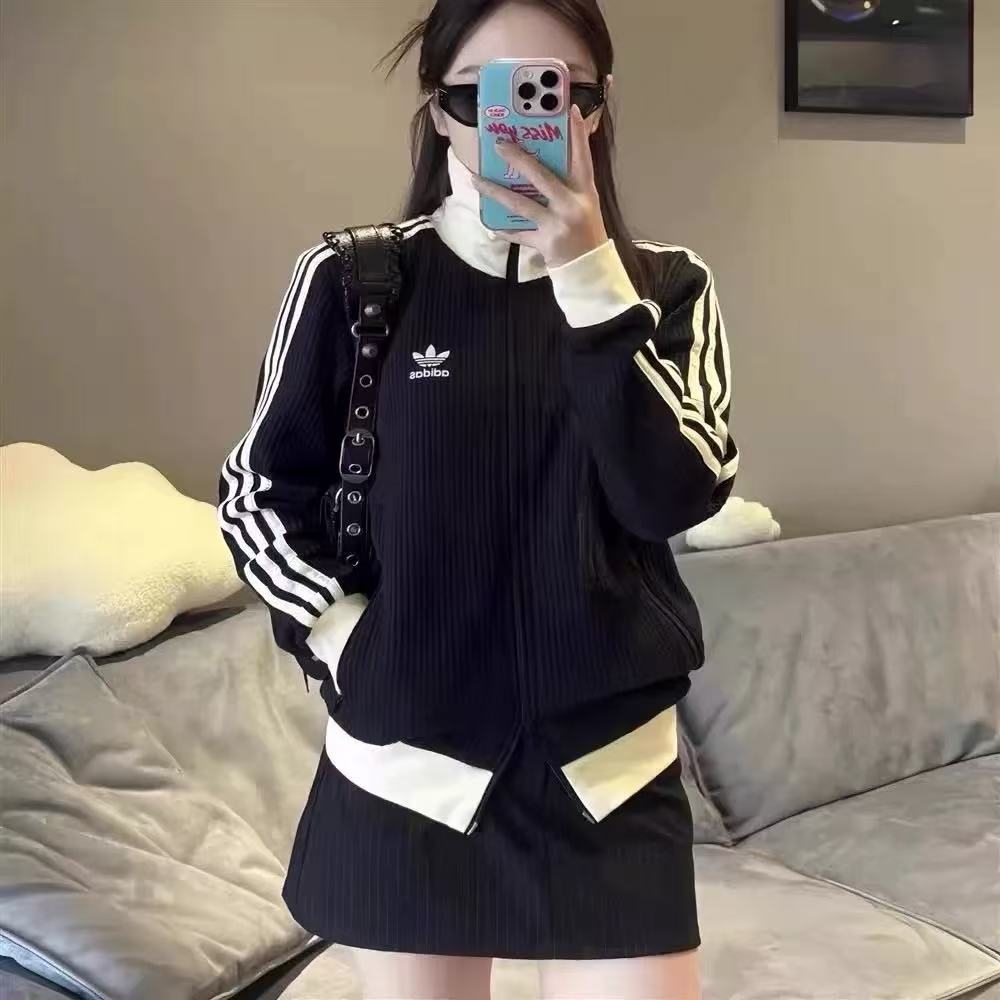 Adidas/阿迪达斯正品三叶草男女同款运动经典立领外套JW0110