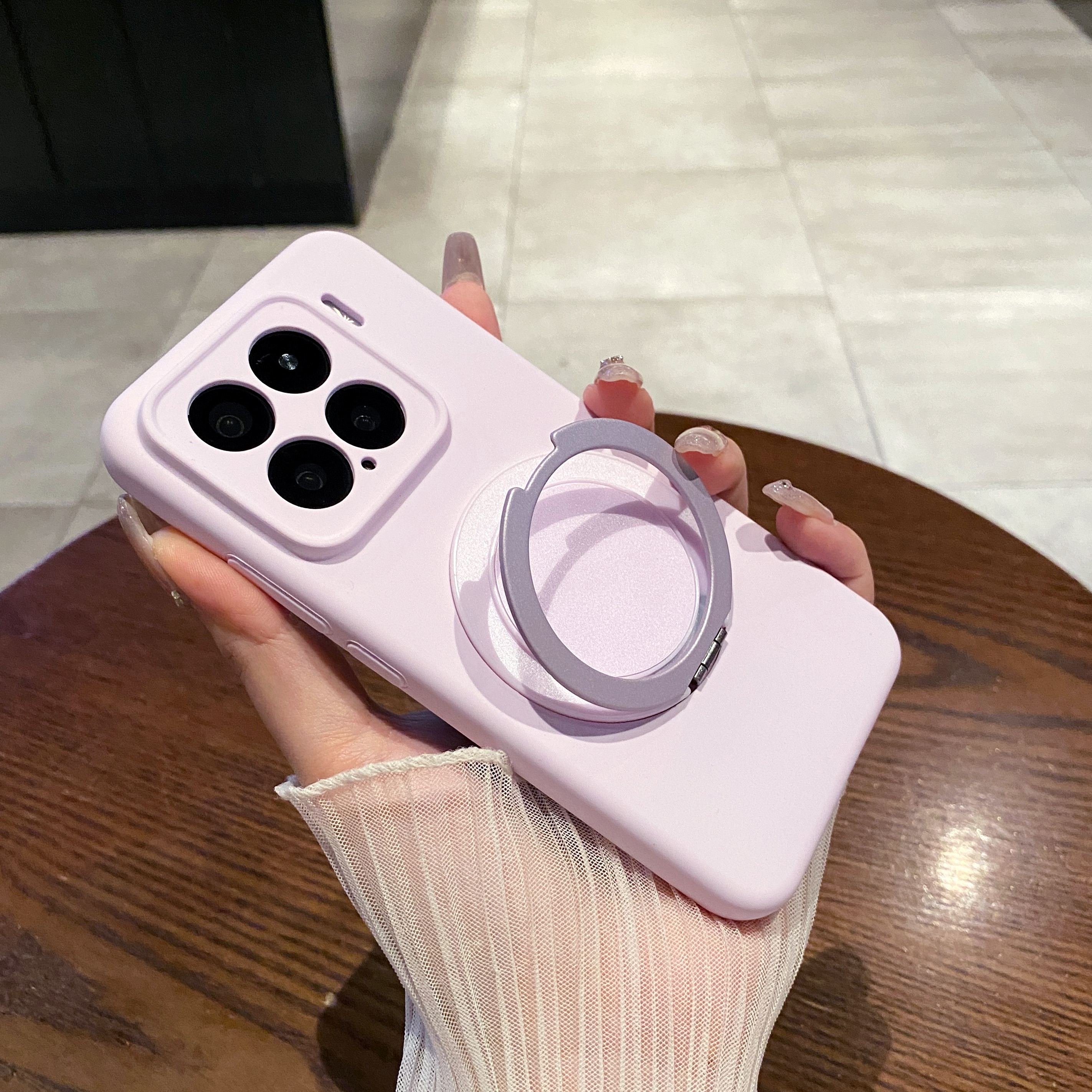 360°旋转支点壳适用小米15手机壳15pro液态硅胶14pro全包镜头保护