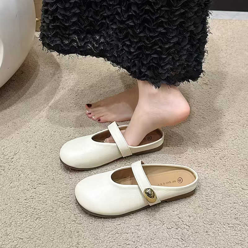 时尚半拖一脚蹬夏季新款平底百搭