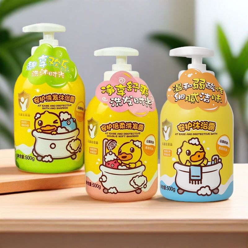 小黄鸭安护倍柔洗发水沐浴露泡泡洗护二合一500g温和净澈