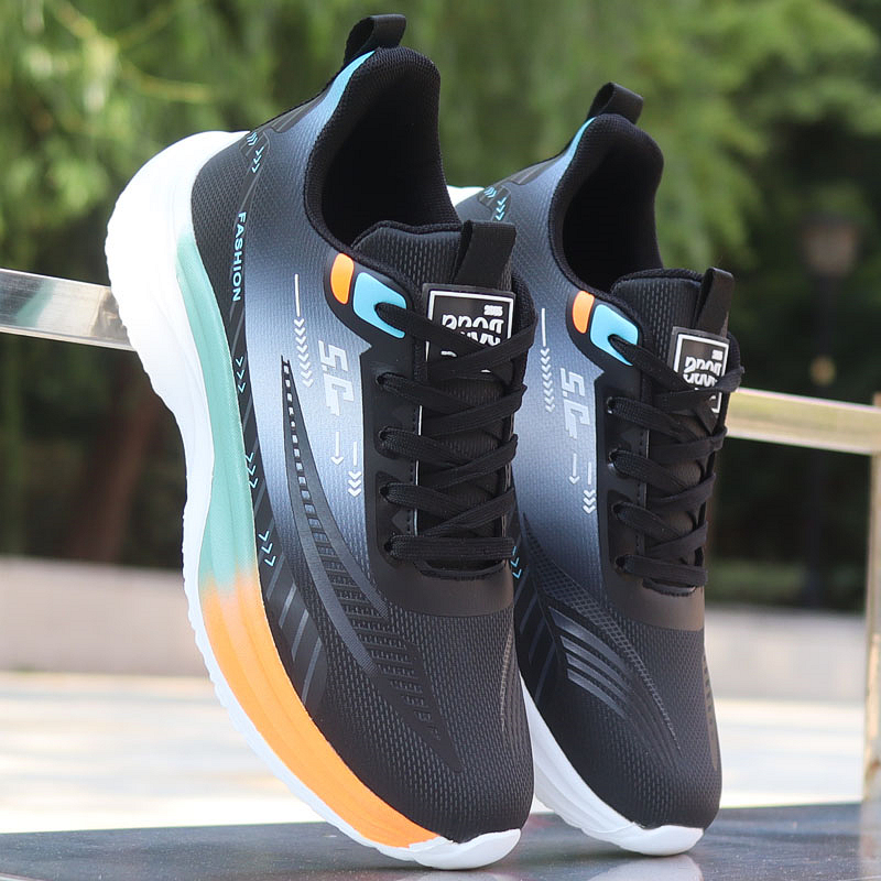 秋冬季男鞋超轻跑步鞋皮面防水运动鞋软底减震青少年防滑学生潮鞋