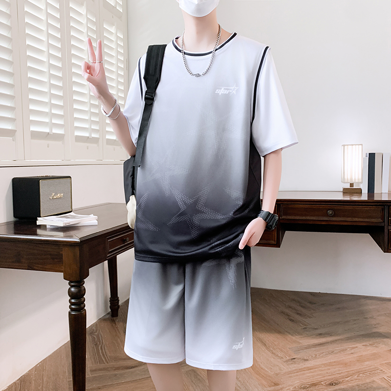夏季篮球服运动套装短袖青少年速干透气篮球服两件套男生球衣一套