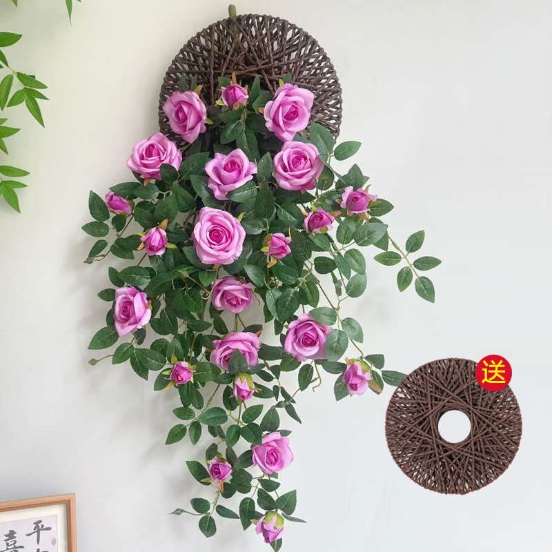 【送飞盘】仿真星雨墙面壁挂装饰花吊兰仿真花客厅室内阳台花假花