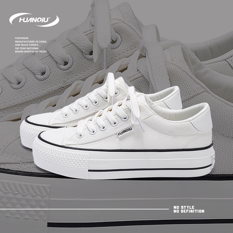 环球加绒厚底增高帆布鞋女2025新款冬季百搭女鞋小众校园休闲鞋子