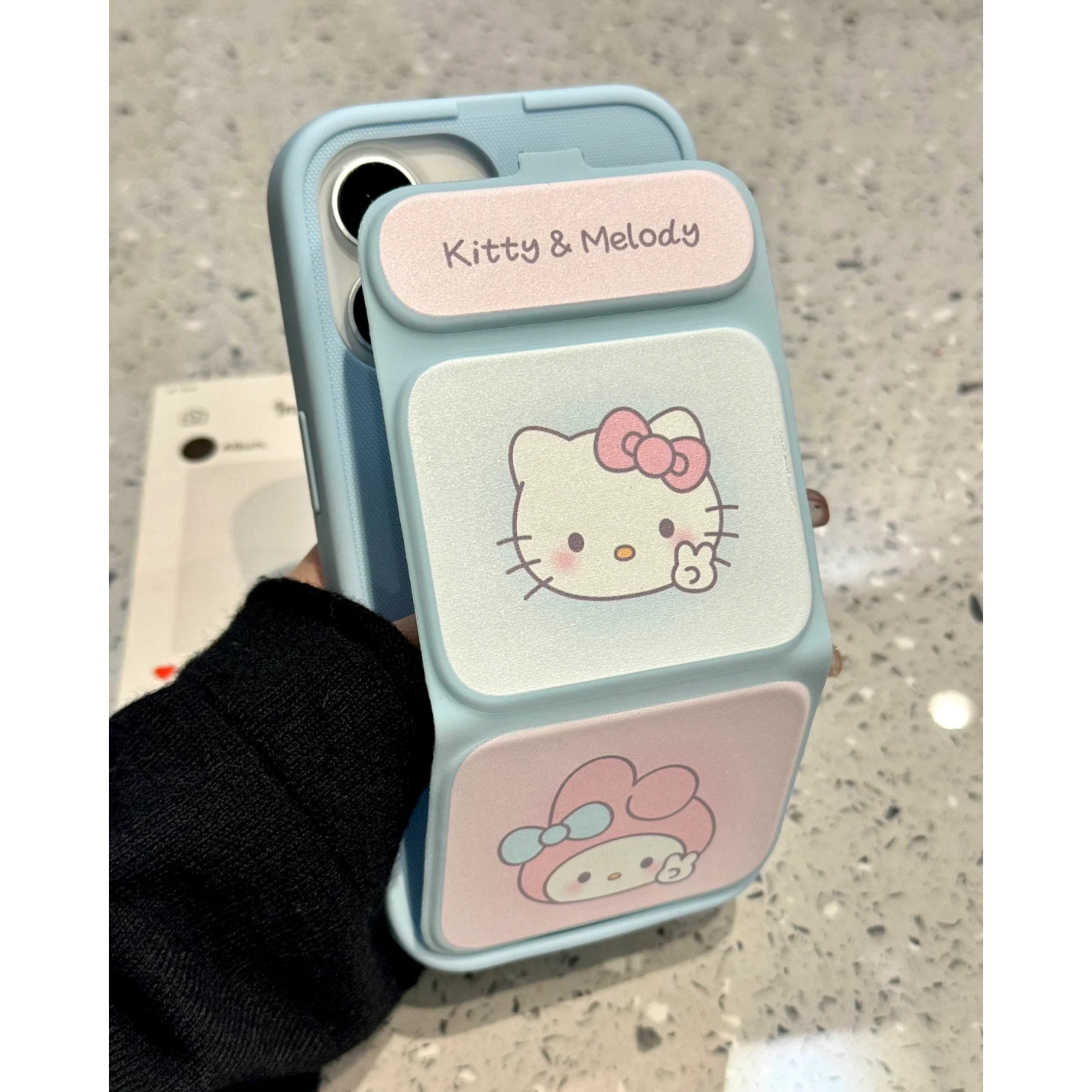 雅天立可爱翻盖比耶KT美乐蒂适用苹果17/16华为P70手机壳小米15女