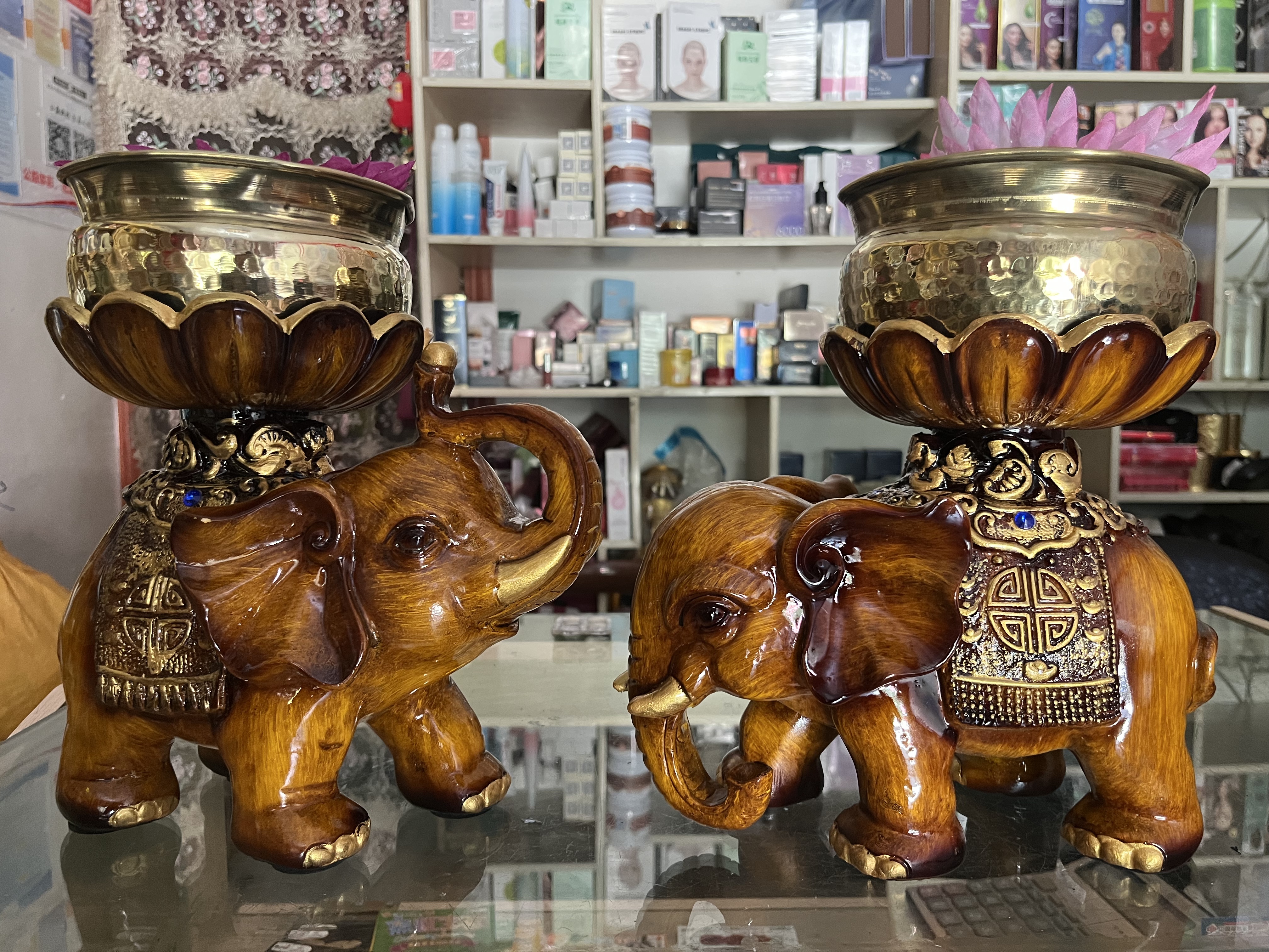 复古客厅大象干果盘糖果摆件乔迁送礼吉祥礼物