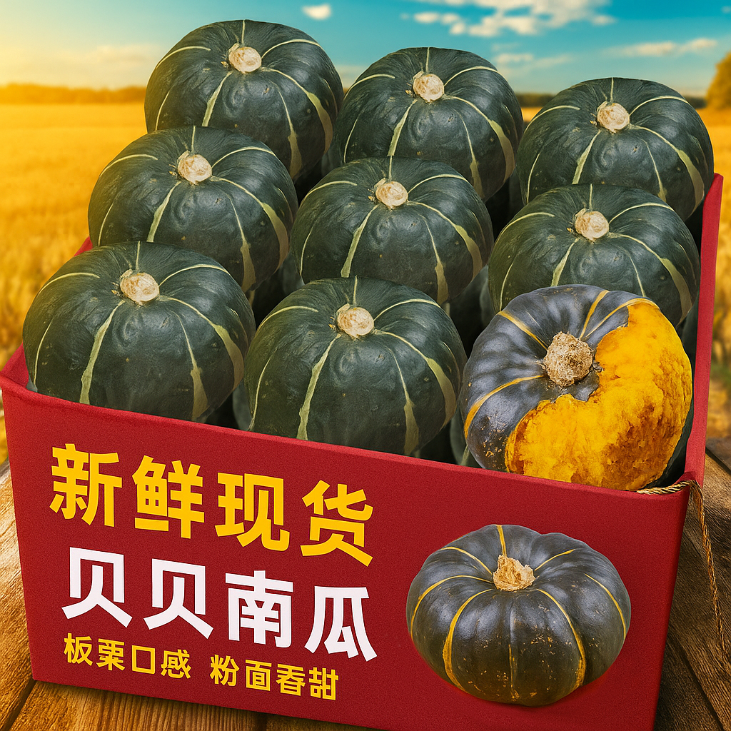 【5斤亏本】产地贝贝南瓜宝宝粉糯香甜好食粗粮香甜营养小南瓜新鲜