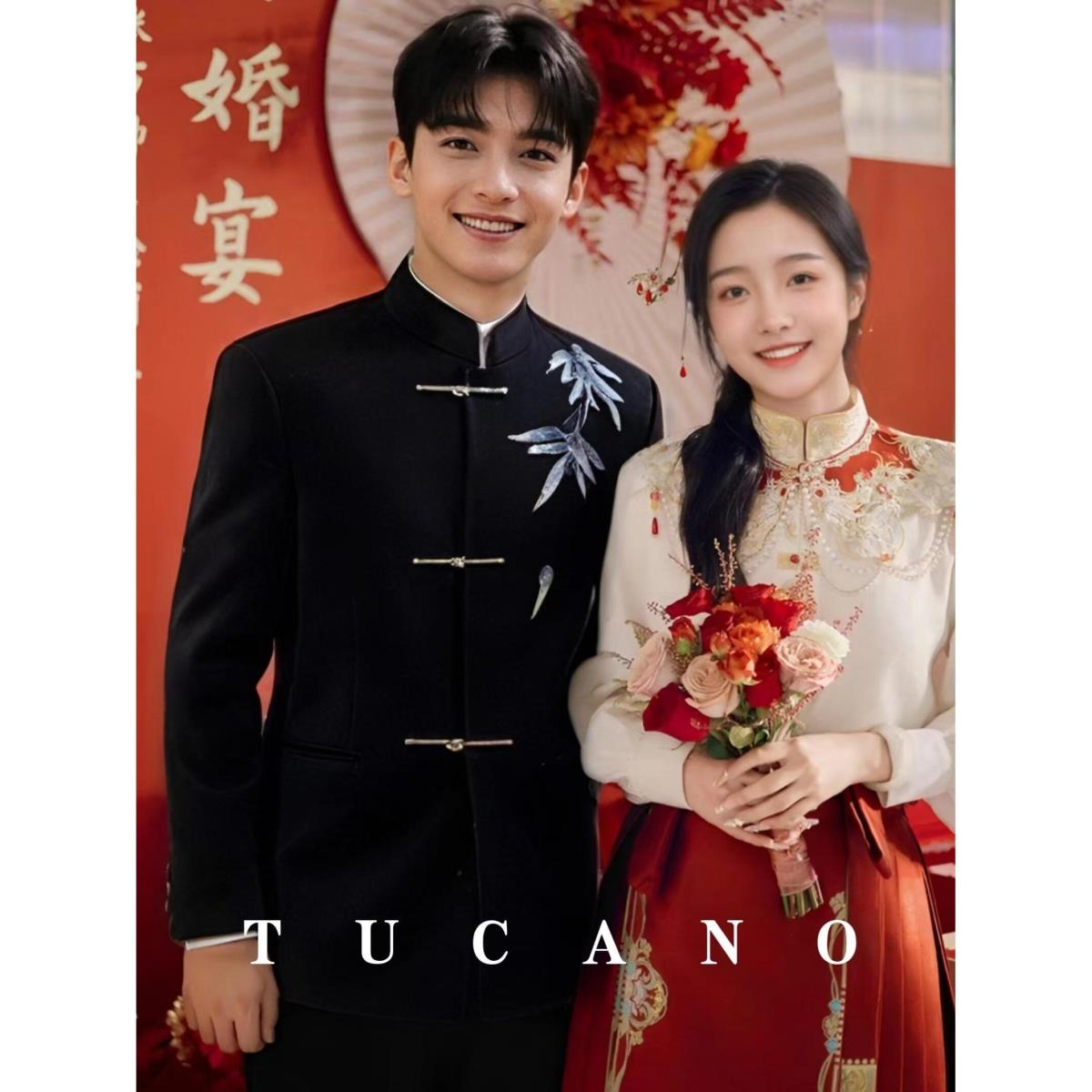 【BHAK・香港奢品高定】新中式订婚西装高级感国风春秋中山装男士潮