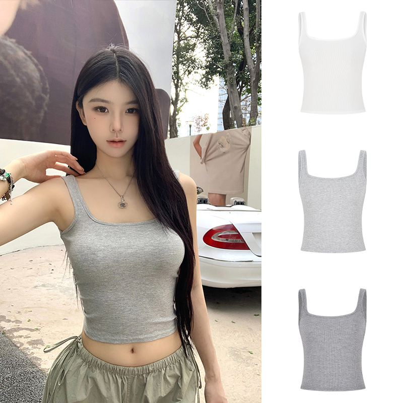 Moses Queen/魔西女王美式遮副乳显瘦百搭运动瑜伽外穿短款吊带