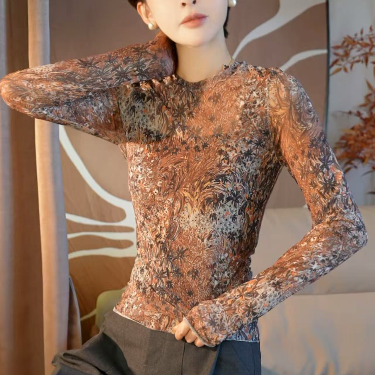 【魔术衣】扎染气质显瘦 可单穿可打底气质T H3500