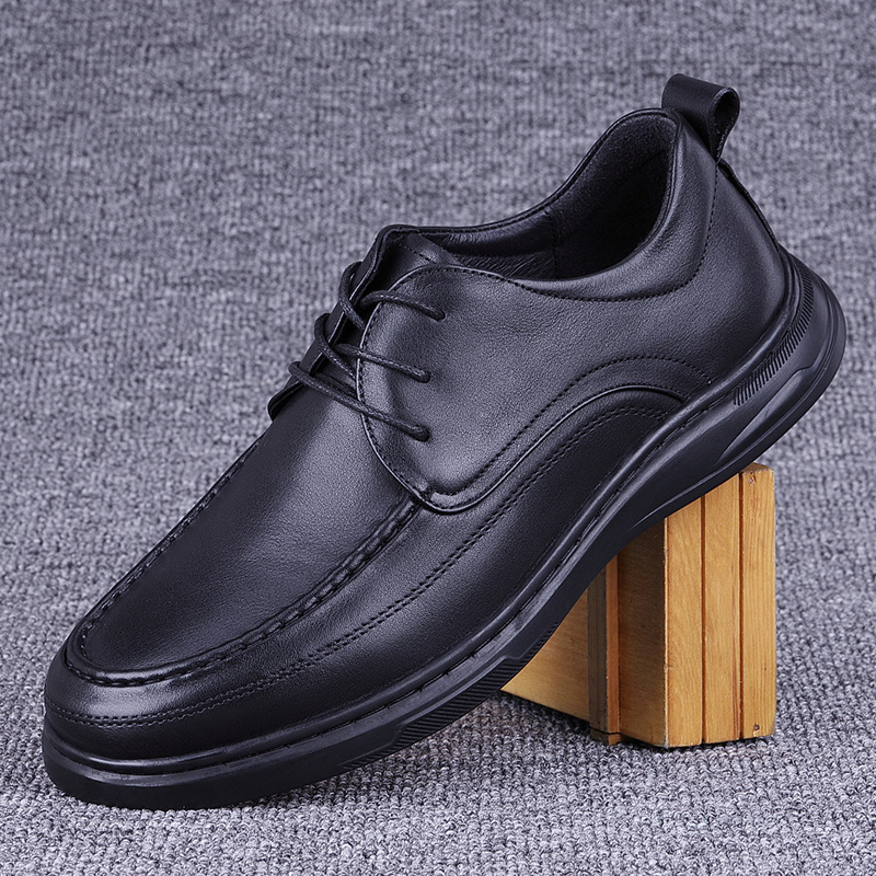 CATIA SELI春季新款休闲皮鞋真皮男鞋系带商务舒适头层牛皮软底鞋